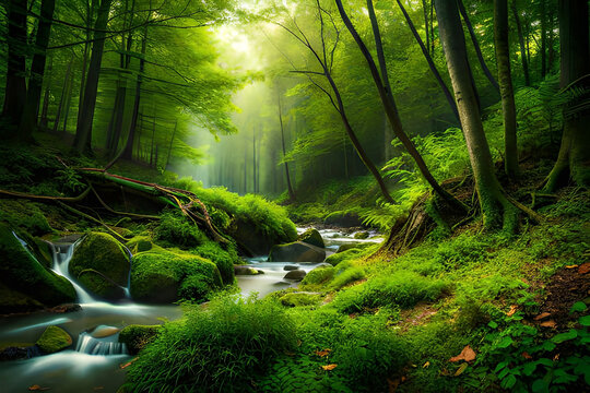 A lush green forest