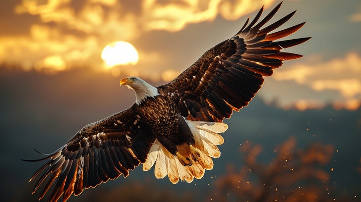 A majestic eagle in flight